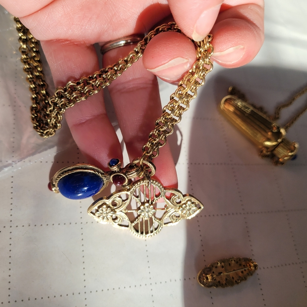 1928, Avon, Vtg Czechlosovakia Elegant Gold Gemstone Set Vintage Inspired - Picture 11 of 14